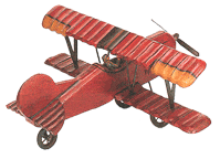 red bi-plane