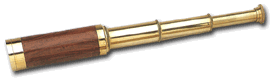 Wood and brass long glass