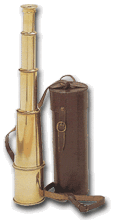 Polished Brass Telescope with Leather Case